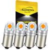 Ruiandsion - Faretto LED BA9S 12V giallo BA9 53 57 1895 64111 3030 2SMD per porta laterale, luci di cortesia mappa, confezione da 4