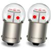 Ruiandsion Confezione da 2 Lampadine LED BA15S P21W 1156 da 6V-30V 6V 12V 24V Rosse 3030 12SMD per Luci di Freno/Coda/Stop/Parcheggio, Interno Camper RV, Senza Polarità