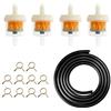 TaimeiMao Kit Tubo Benzina - 1.1 Metri Linea carburante + 4 Pezzi 5mm Gas Inline Filtri Carburante + 10 Pezzi Fascette stringitubo,filtro benzina,Filtro Carburante Gas,Speed Quick Fuel Filter (2M)
