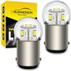 Ruiandsion - Lotto di 2 lampadine LED BA15D da 12 V, 1130 1142 1176, colore: Bianco, 3014 12 SMD, lampadine LED di ricambio per luci posteriori di auto, rimorchio, marine, camper, barche.