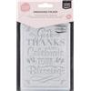 Vaessen Creative Cartella per Goffratura Give Thanks Celebrate 14,6 x 10,7 cm - Cartella per Embossing per Biglietti, Scrapbooking, Journaling - Riutilizzabile, Per Macchine da Taglio