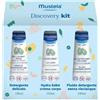 Mustela Discovery Kit - Cofanetto Cura Neonato con Detergente Delicato, Fluido Senza Risciacquo e Crema Corpo Hydra Bébé