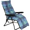 METAL FAR - Sedia Sdraio pieghevole Garden Tonda con cuscino Flock