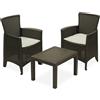 PROGARDEN - Set da giardino Forest 3 Pezzi Marrone Linea Rattan
