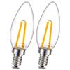 Ruiandsion Lampadina LED E12 220V AC bianco caldo, 2 chip LED SMD, sostituzione per luci decorative a candela a soffitto (Confezione da 2)