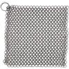 Mythrojan Cast Iron Cleaner, 7.8 Inches Rectangle Chainmail Scrubber with Hanging Ring Dishcloth Stainless Steel Chainmail Scrubber for Skillet, Wok, Pan & Pots Cleaner