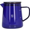Cyrank Server per caffettiera in vetro da 500 ml, caraffa per caffè trasparente teiera teiera in vetro con coperchio maniglia server per caffè ristorante per bar(Blu)