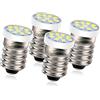 Ruiandsion 4 lampadine a LED E10, colore bianco, 6 V, 2016, 9SMD, ricambio per torce elettriche, torcia da lavoro, non polarità