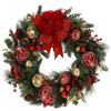 Hervit Creations Corona Natalizia Pino con Decori D66 cm