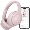 DOQAUS Cuffie Wireless Bluetooth Over Ear,90 Ore Di Riproduzione,Cuffie Senza Filo 3 Modalità EQ,Suono Stereo HiFi Microfono Incorporato,Cuffie Bluetooth 5.3 per Viaggio/Telefono/PC,Rosa