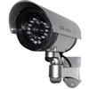 GBC Finta Telecamera di Sorveglianza Professionale da Esterno, Impermeabile IP44, LED Rosso Lampeggiante, Finti LED IR Notturni, Supporto a Parete Orientabile, Silver