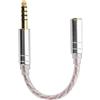 Dpofirs Cavo Adattatore Spina da 4,4 Mm, Adattatore Cavo di Conversione Cuffie da Maschio a Femmina 14 Cm / 5,5 Pollici, Adatto per ZX300A(Maschio bilanciato a Femmina Stereo)
