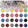 HONGXIN-SHOP Belle Glitter Chunky Sparkle Glitter per Corpo Viso Occhi Unghie Capelli per musica Festival Masquerade Halloween Party 24 Colori