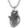 AsAlways Collana con ciondolo anatomico gotico a forma di cuore, in acciaio inox, con ciondolo a forma di organo, biologia