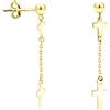 SOFIA MILANI - Orecchini da Donna in Argento 925 - Placcati in Oro - Orecchino Pendente a Cerchio Sfera Catena - E1355