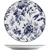 H&H Set 6 Piatti Piani Catherine 27 cm - Porcellana Decorata Blu Stile Floreale Inglese, Piatti Eleganti, Lavastoviglie e Microonde