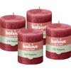 Bolsius Rustik Candele a pilastro - avorio - 4 pezzi - 8 x 7 cm - lunghezza durata 35 ore - non profumate - cera vegetale naturale - senza olio di palma