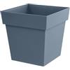EDA - Vaso di fiori quadrato Toscana 50 cm - Volume 87 L - 49,5 x 49,5 x 52,5 cm - Blu Jean