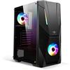 Spirit Of Gamer - Rogue V - PC Gamer ATX/Matx/ITX Case - Pannello Frontale E Parete in Vetro Temperato - 2 X 120mm Ventole RGB LED Indirizzabili - Aura/MSI Mystic/ASROCK 3Pin Compatibile (Rogue V)