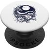 Dragon Bloom Co. Mitico Drago Lunare Sfera Botanica Notte Arte PopSockets PopGrip Adesivo