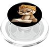 Teacher Student Reader Library Bookworm Baby Otter Libro Aperto Lettura Amante Animali Grafica Rotonda PopSockets PopGrip per MagSafe