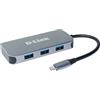 D-Link DUB-2335 Hub USB-C 6 in 1 con Power Delivery (PD 60 W), HDMI 4K, Gigabit Ethernet, 3 porte USB 3.0, per PC, MacBook Pro, MacBook Air, iPad Pro, Chromebook, Surface Pro e altro ancora