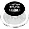 Race Car Vintage Motors Gifts Start Your Engines - Bandiera vintage a scacchi con auto da corsa PopSockets PopGrip per MagSafe