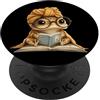 Teacher Student Reader Library Bookworm Piccolo libro della rana del bambino che legge il ritratto grafico degli amanti PopSockets PopGrip Adesivo