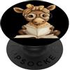 Bookworm Teacher Theme Library Reader Gr Tiger Cub Libro Aperto Lettura Animale Amante Ritratto Grafi PopSockets PopGrip Adesivo