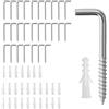 DAVIDJAMESCLARKE 27 pezzi Viti a gancio, ganci a vite, ganci stabili in acciaio inox, ganci per viti per montaggio a parete affidabile, ideali per fai da te e decoratori | M3,8 x 50 & M6 x 30