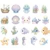 Fukaisu 20pz Adesivi Antiscivolo per Vasca Bagno, Adesivi Antiscivolo Doccia a Tema Oceano Creature Marine con Raschietto per Bambini Vasca Bagno e Decorazioni Pavimenti Scivolosi