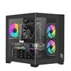 Noua Vision ZK100 Mini Nero, Case Micro ATX PC Gaming Mini Tower 0.60MM, Ventola LED ARGB Indirizzabile, Struttura Doppia Camera, USB 3.0, Vetro Temperato Frontale e Laterale