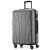 SUITLINE - Valigia rigida, bagaglio da viaggio rigido, TSA, 66 cm, ca. 58 litri, 100%, ABS opaco, Argento