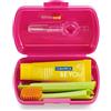Curaprox Travel Kit-CS 5460 Spazzolino da denti con dentifricio Be You | 2 Scovolini CPS Prime 07 e 09 / Dental Care Kit 9,5 cm x 6 cm/Arancione/Made in Switzerland