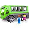 LENA - Truxx Allenatore Autobus Veicolo Giocattolo per 2+ Anni Bambini, Verde/Grigio