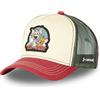 Capslab Tom and Jerry Beige Red Green Trucker Cap - One-Size