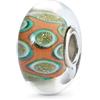 Trollbeads TGLBE-10407 - Charm da donna in argento 925 e vetro perla multicolore, Vetro, Perla