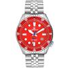 Lorenz Shark V 030255RD - Orologio Sportivo da uomo automatico- Orologio con cinturino in Acciaio Subacqueo Professionale Fino a 200 metri - Box con cinturino in gomma di ricambio
