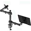 Supporto da scrivania per monitor con vassoio per laptop, compatto, inclinabile