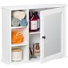 Relaxdays Mobiletto da Bagno Pensile, 3 Ripiani e 2 Scomparti, Armadietto con Anta a Specchio, MDF, 48x60x18 cm, Bianco