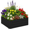 Relaxdays Fioriera Rialzata in Ferro Zincato, Aiuola per Il Giardino, Piante, Fiori, Erbe, HxLxP: 30x90x90 cm, Nero