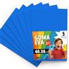 OFITURIA Fogli di Gomma Eva Colorata per Lavoretti Creativi, Fai-da-te, Progetti Scolastici, Scrapbooking, Decorazioni Artistiche e Biglietti 40x30cm (Blu Chiaro, 5 pz)