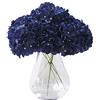 Kislohum Fiori artificiali di ortensia blu navy, 10 pezzi, fiori di ortensia falsi in seta, per bouquet da sposa, centrotavola, decorazione floreale fai da te, decorazione per la casa con steli