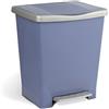 TATAY Pattumiera Cucina con Pedale Millenium 21L | Finitura Opaca | Interno ed Esterno | Per Sacchetti da 20L a 30L | Plastica Resistente Senza BPA | 33,5x30x39 cm, Blu