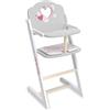 LOVE BEBÈ Seggiolone in legno per bambole - design romantico e sostenibile con certificazione fsc - love bebé