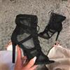 Sandali Sexy Donna 👠 Tacchi Alti 11cm Open Toe Traforati Neri Moda Chic