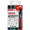 uni-ball Uni Prockey Pennarello permanente in acciaio inodoro PM122, multisupporto, base acqua, senza odore, punta conica media, 1,2-1,8 mm, confezione zero plastica, confezione da 4 colori