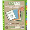 eco-eco A4 50% Riciclata Gennaio - Dicembre Ampia Indice Divisori File