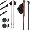 KADVA Bastoncini da Nordic Walking HALNA in Rosso Misura regolabile 84-135 cm Sistema Quick Lock per una chiusura stabile e sicura Punta in carburo durevole e resistente all'abrasione
