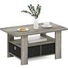Furinno Tavolino con Cassetto, Legno, French Oak Grey/Black